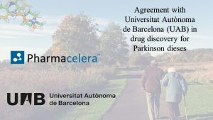 Pharmacelera agreement with Universitat Autònoma de Barcelona (UAB) in drug discovery for Parkinson disease